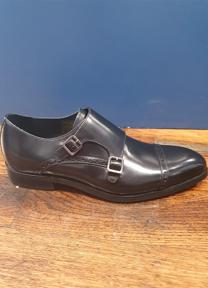 Alderney Monk Strap Shoes | Black