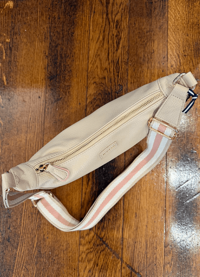 Jade Neutral Half Moon Adjustable Cross-Body Bag