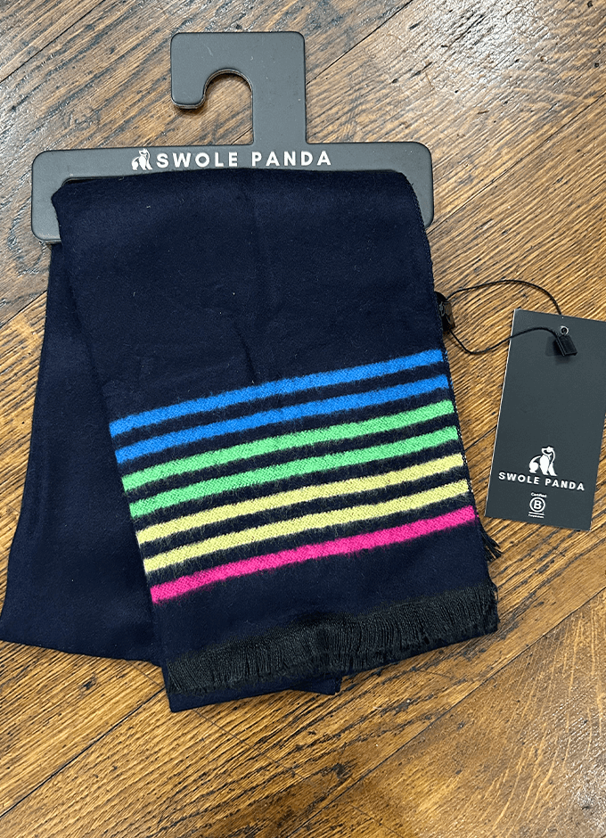 Black Fine Stripe Bamboo Scarf