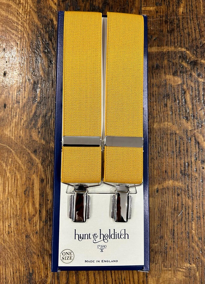 Clip Braces | Plain Mustard