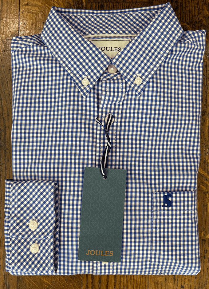 Poplin Gingham Shirt | Blue