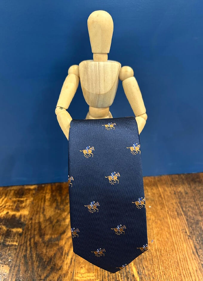 Horse Jockey Silk Tie | Navy