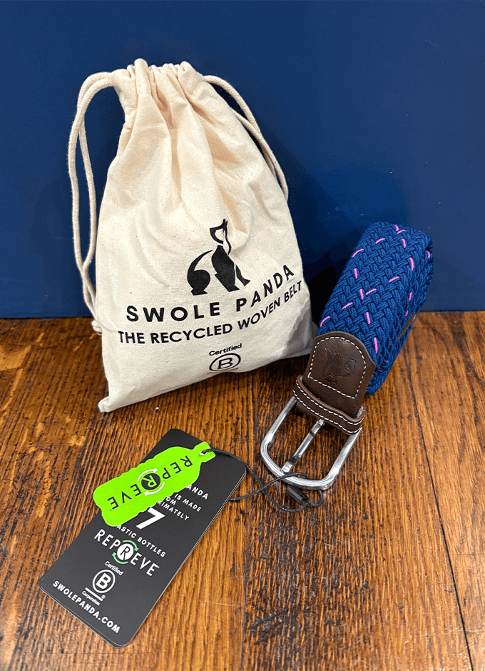 Swole Panda | Navy/Pink Line Belt