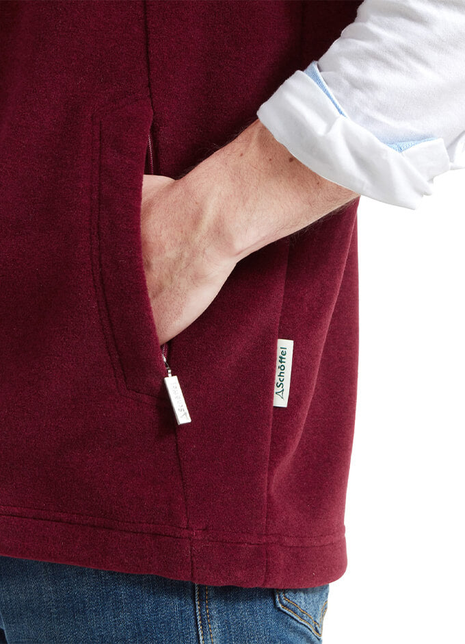 Oakham Fleece Gilet | Claret