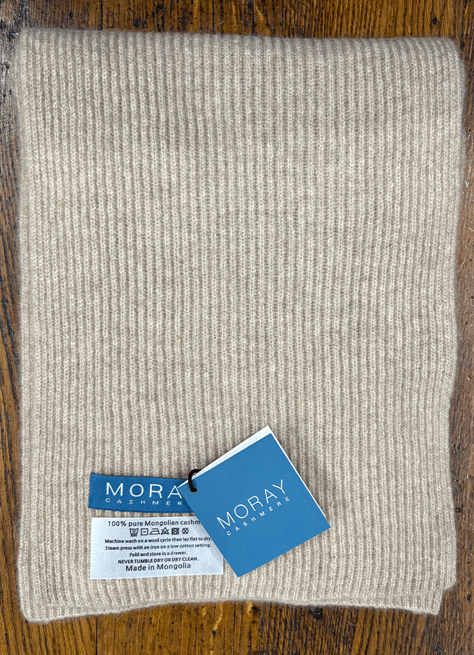 Long Ribbed Knit Scarf | Organic Mid Brown