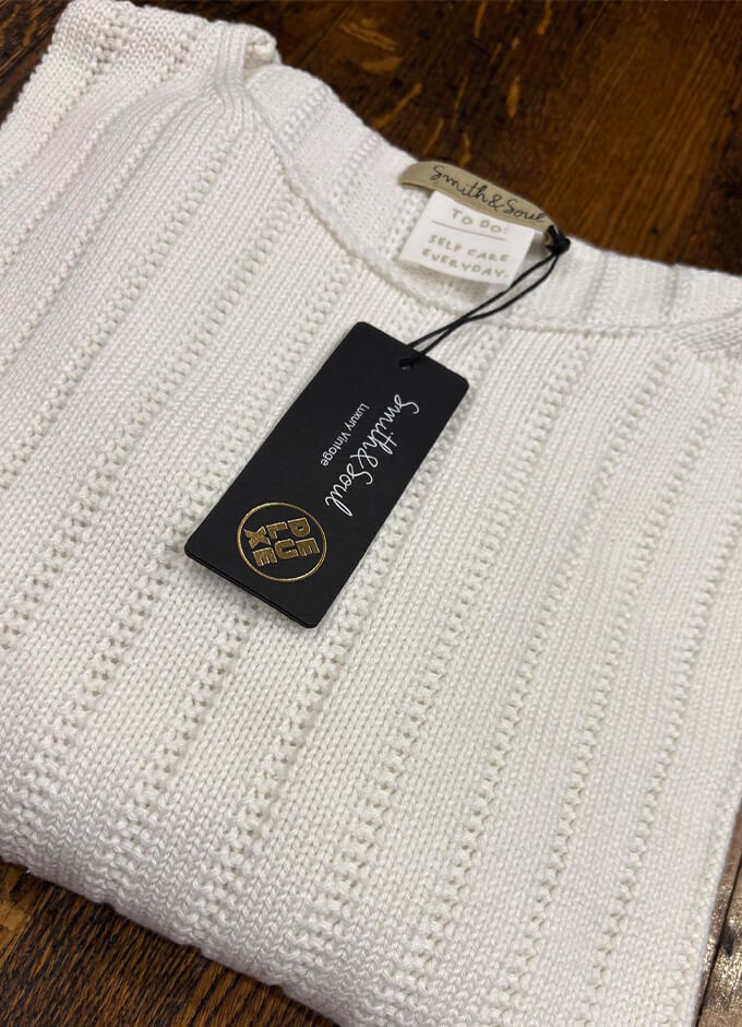 Structured Round Neck Pullover | Offwhite