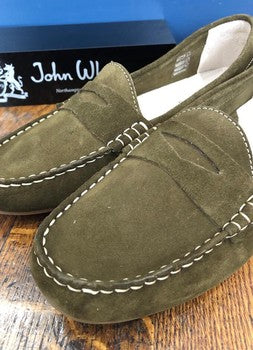 Amelie Suede Moccasin | Moss Green