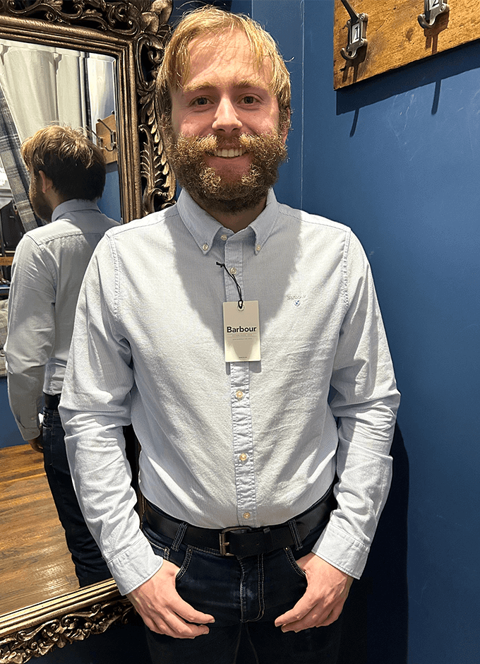 Striped Oxford Tailored Shirt | Sky Blue