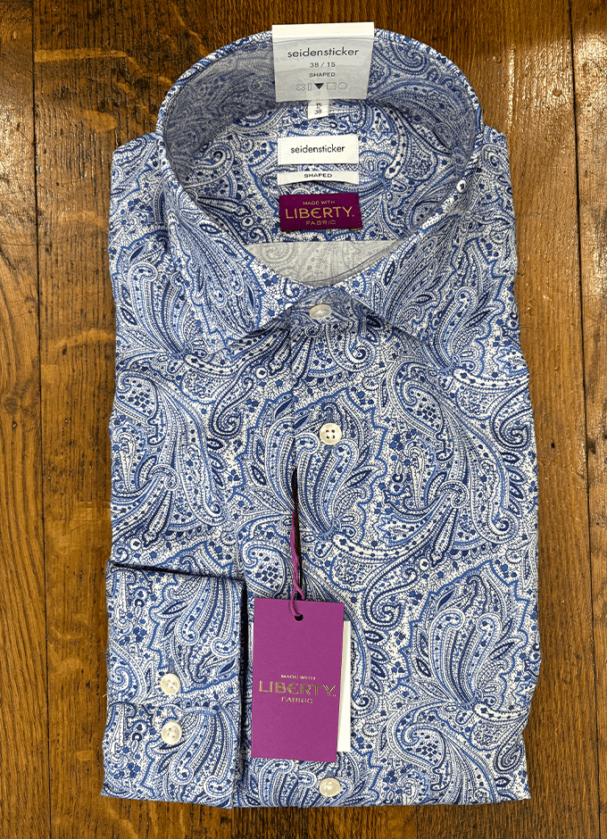 Blue Paisley Shirt | Shaped Fit | Liberty Fabric