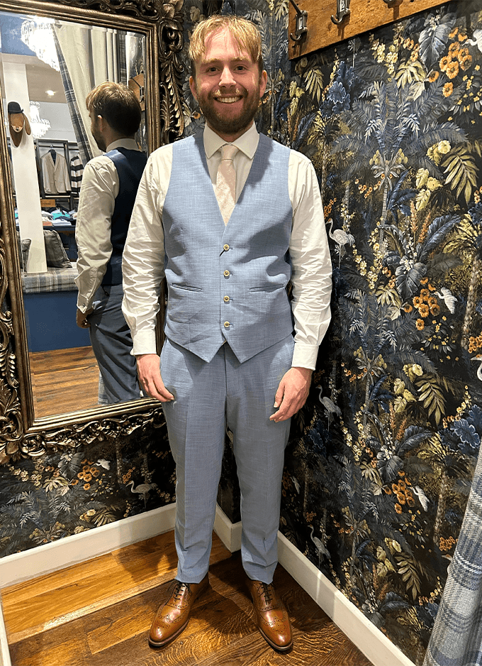 Summer Suit Waistcoat | Pale Blue
