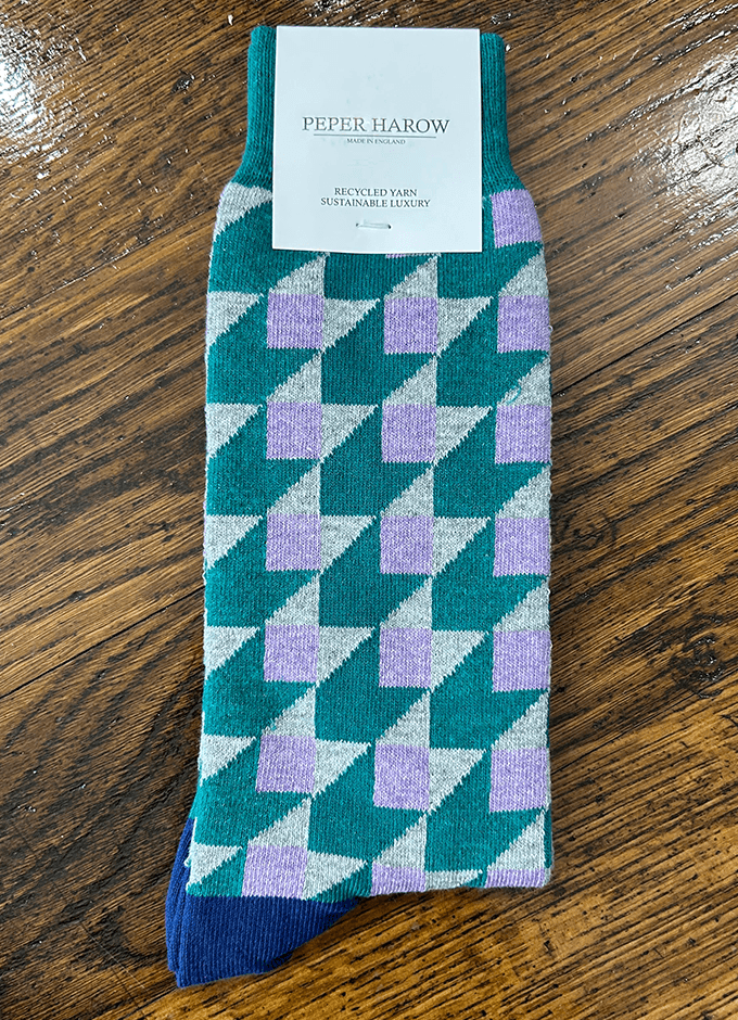 Peper Harrow | Dimensional Men's Socks | Teal