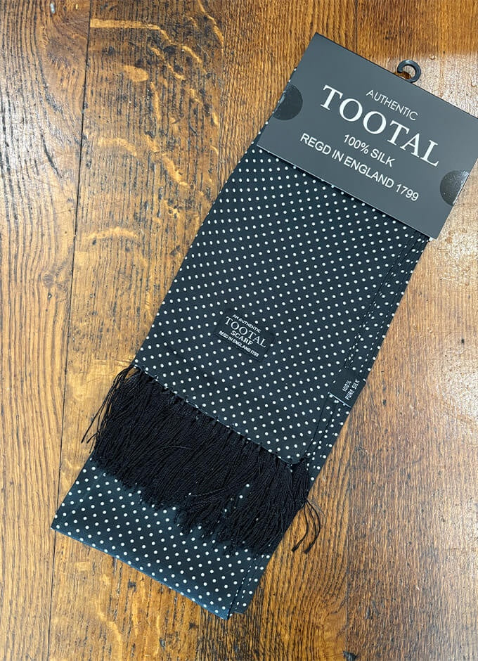 Tootal Silk Scarf | Pin Dot Black
