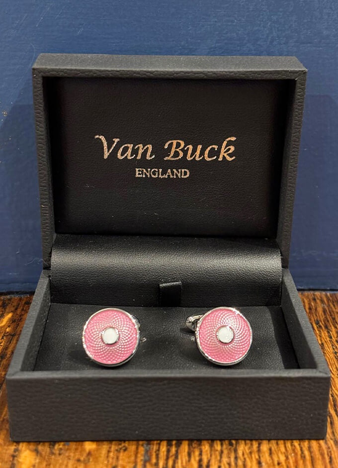 Platinum Pink Circle Cufflinks | Limited Edition