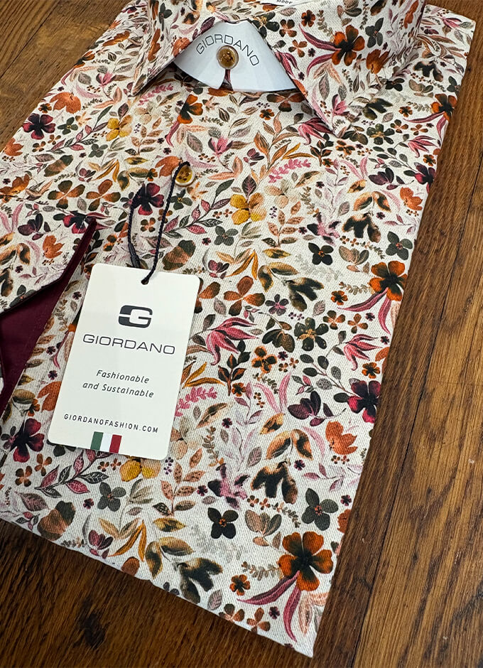 Cotton Shirt | Flowers & Leaves | Autumn