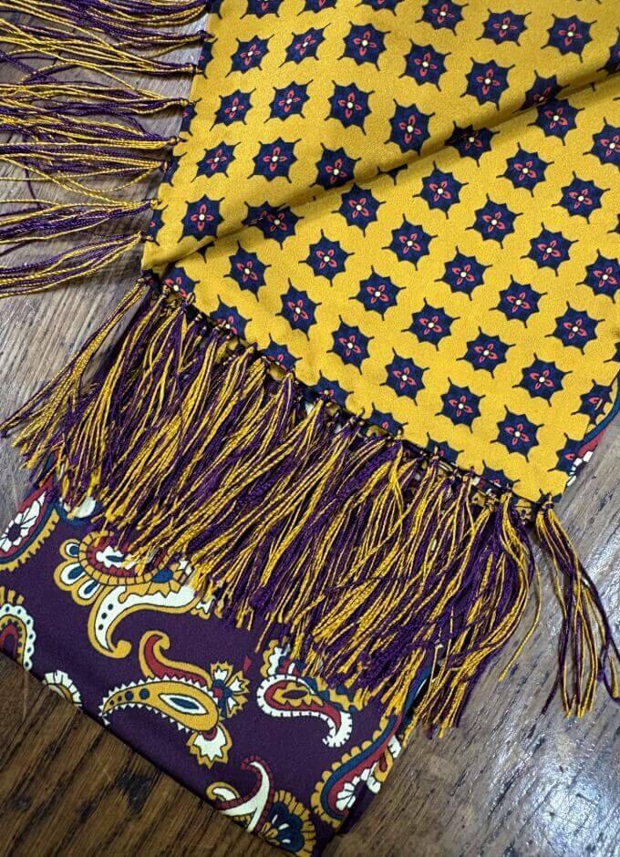 Silk Scarf | Plum & Gold Reversible