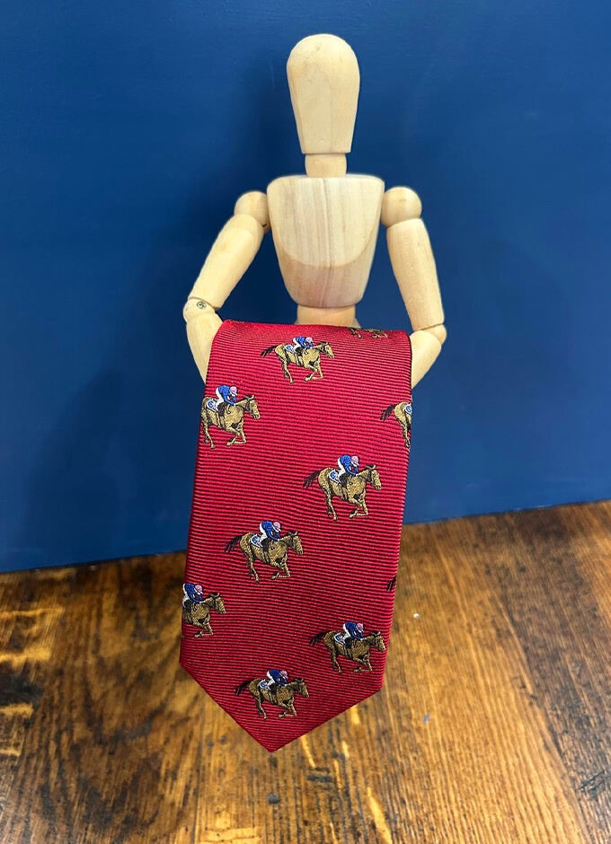 Horse Jockey Silk Tie | Red