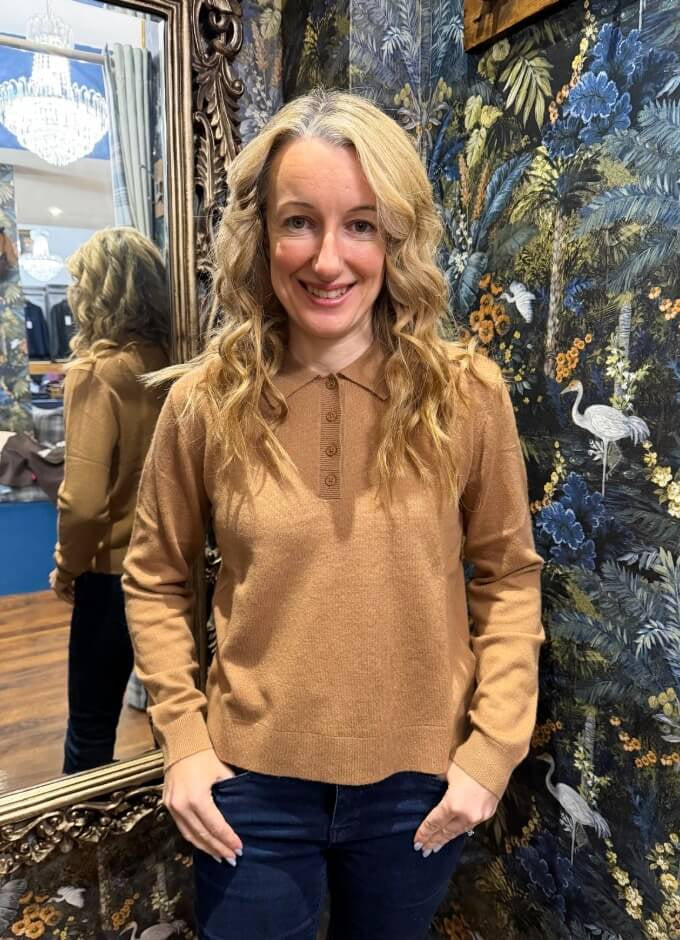 Polo Collar Pullover | Toffee