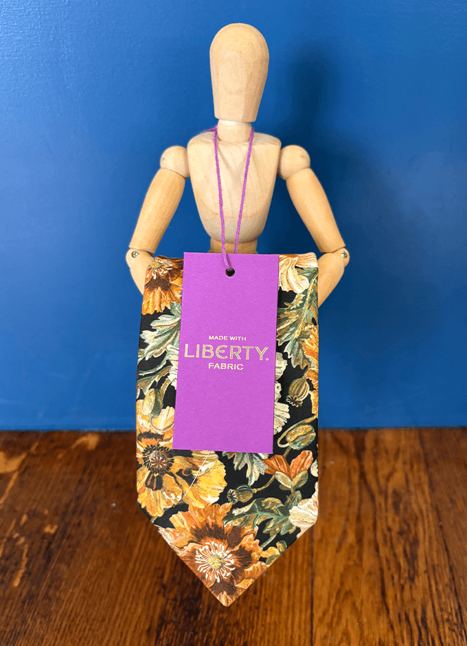 Tie | Poppy Amelie Gold | Made with Liberty Fabric