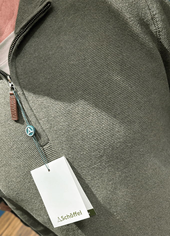 Porthleven Quarter Zip Jumper | Beetle Green