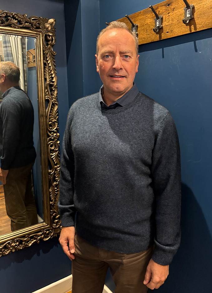 Possum Wool Cambridge Crew Tubular Jumper | Neptune