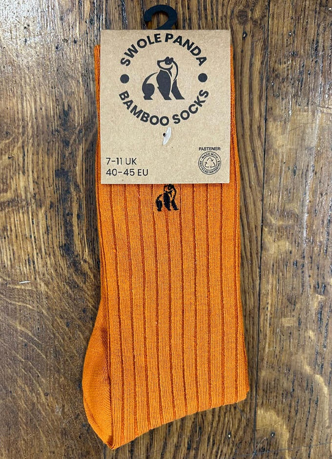 Swole Panda | Burnt Orange Ribbed Socks