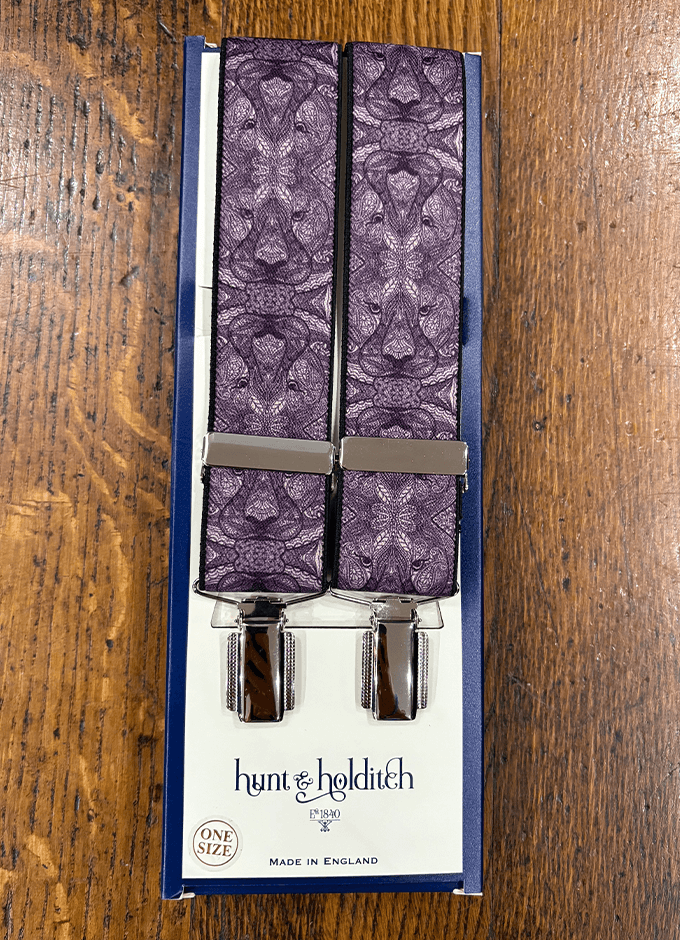 Clip Braces Tiger Head | Mauve