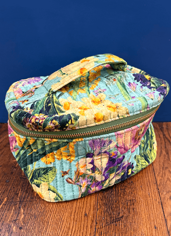 Powder | Quilted Vanity Case | Spring Flora