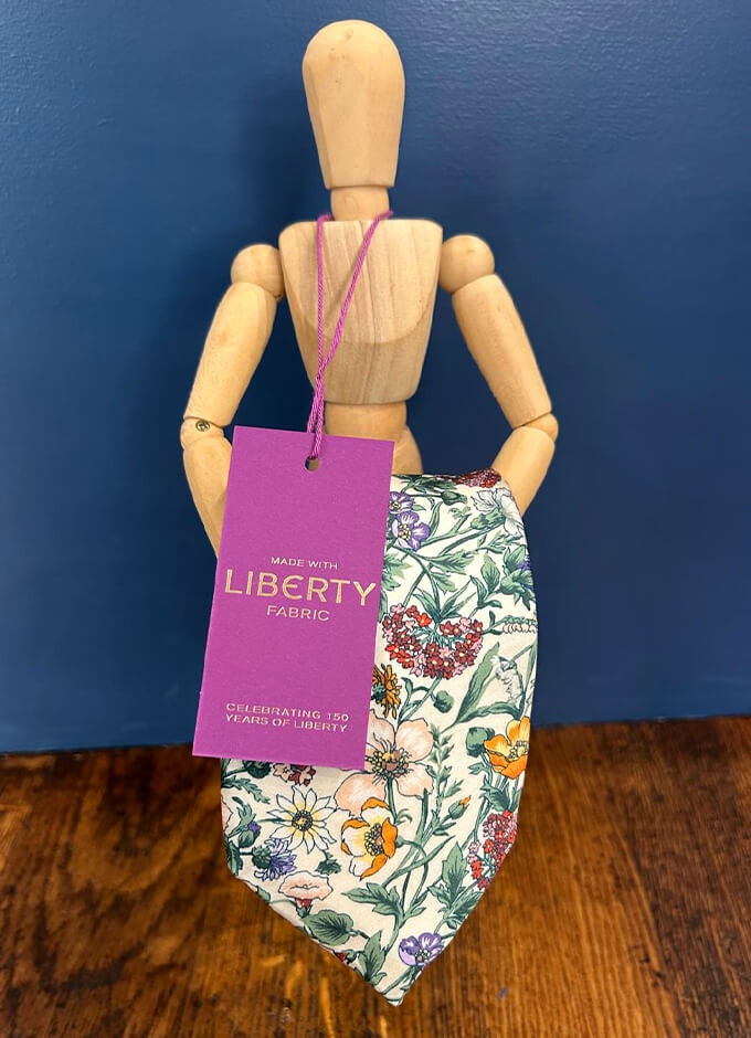 Silk Tie | Rachael Cream | Made with Liberty Fabric