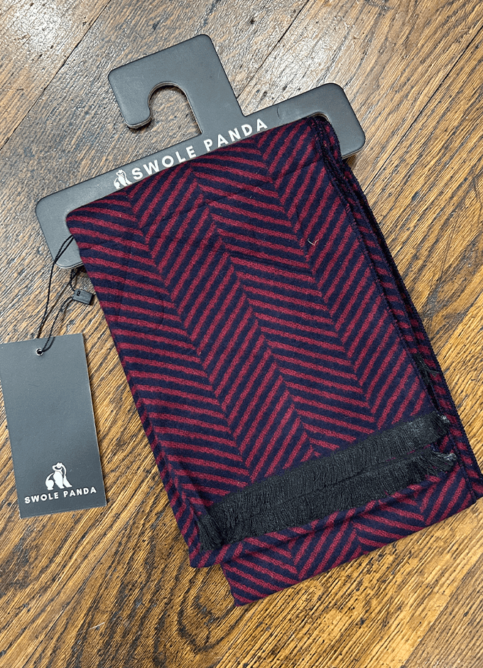 Red Herringbone Bamboo Scarf