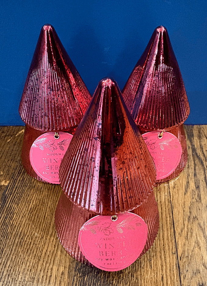 Winter Berry Red Stacked Tree Candle