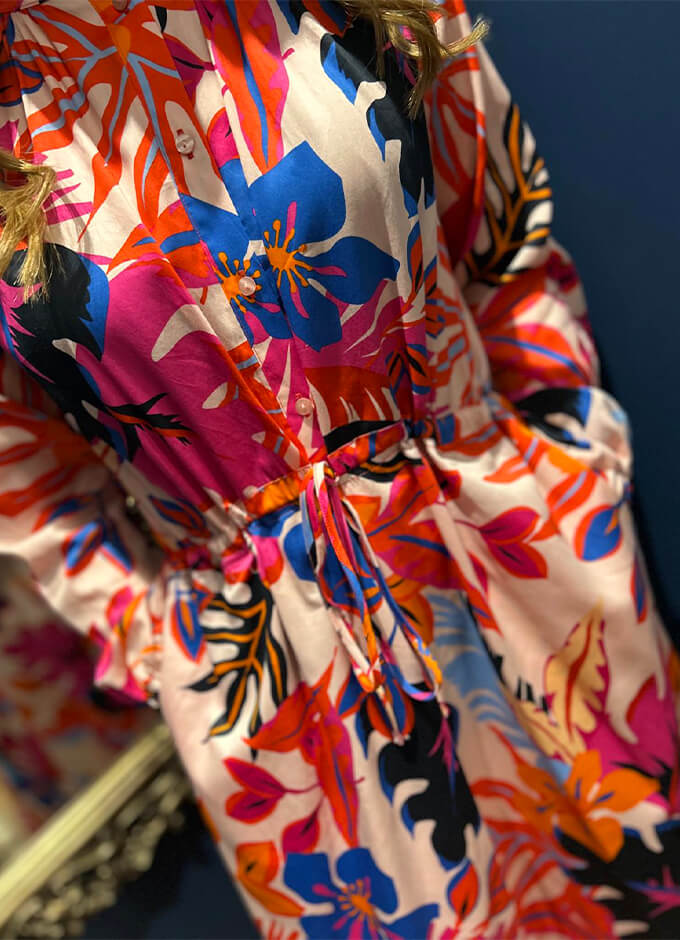 Smith & Soul | Long Dress Adjustable Waist | Rosa Print