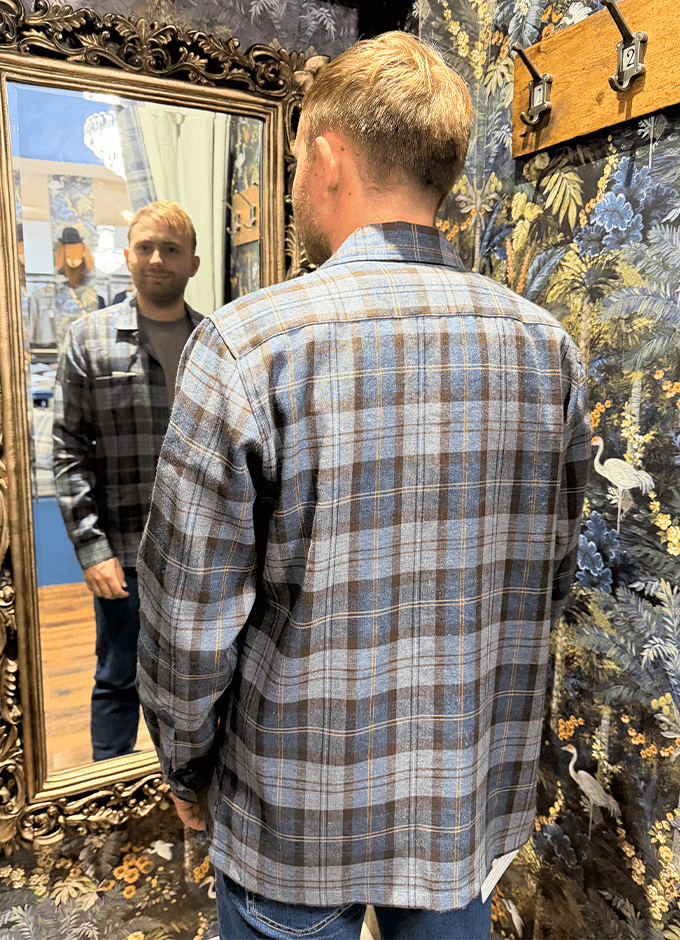 Rowan Shirt Jacket | Blue & Brown Plaid