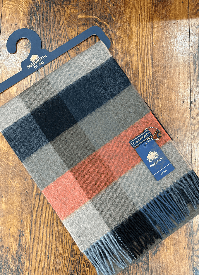 Lambswool Scarf | Autumn Check | Rust