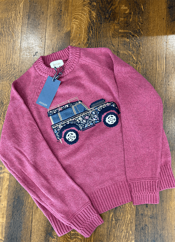 Rutland Pink Intarsia 4x4 Cotton Rich Knitted Jumper