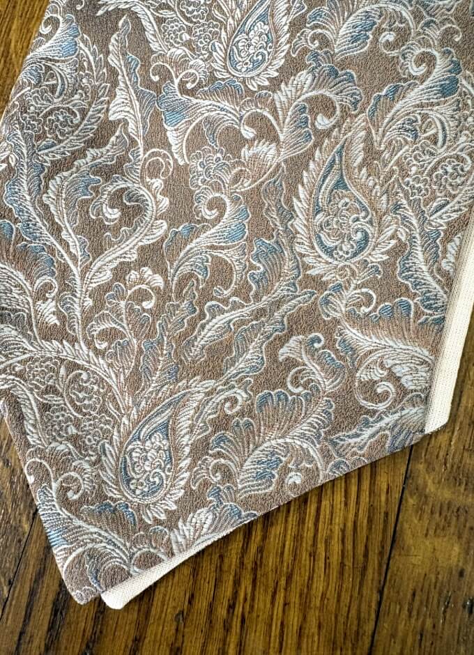 Cravat | Green/Sand Design On a Beige Background
