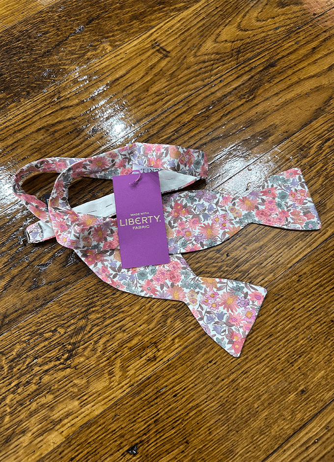 Self Tie Bow | Sandra Spring Pink | Made with Liberty Fabric