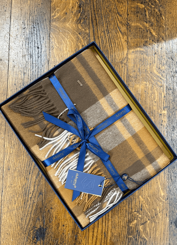 Kinvara Wool check Scarf | Elk