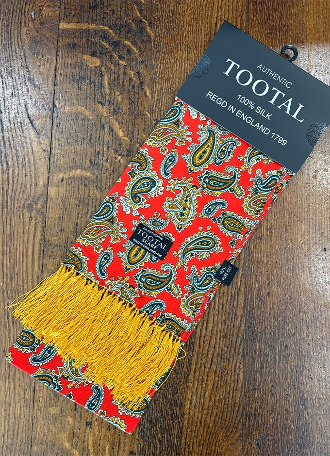 Tootal Silk Scarf | Paisley Scooter Red