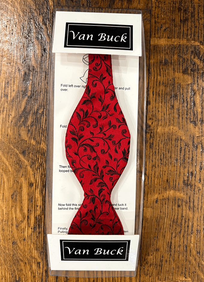 Self Tie Bow Tie | Red and Black Lurex