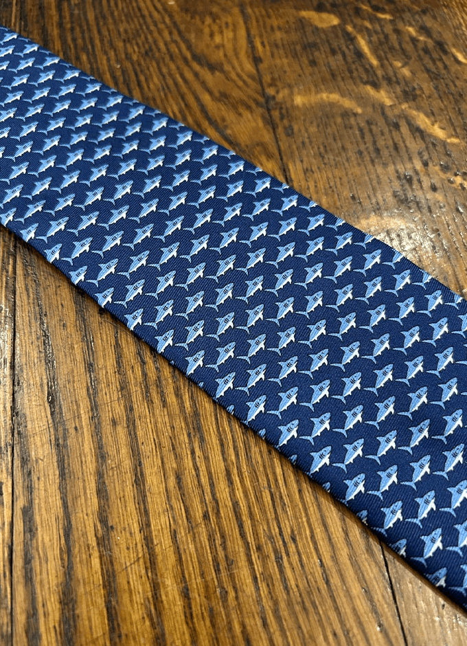 Tie | Soho Silk | Navy Shark