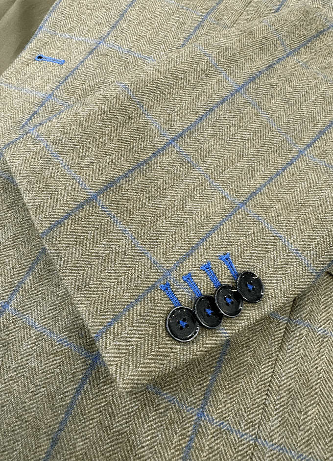 Sheringham Herringbone Jacket | Blue Overcheck