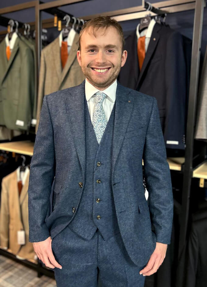 Navy Herringbone Tweed | Jacket