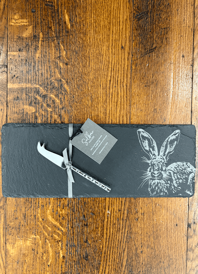 Selbrae | Mini Slate Cheese Board & Knife Set | Hare Side Profile