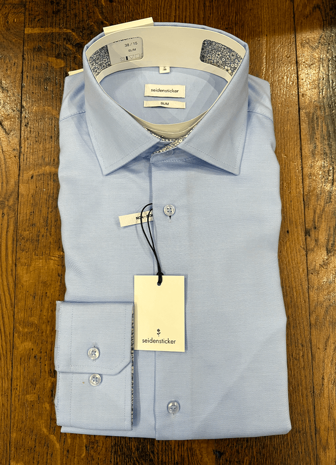 Blue Shirt | Slim Fit | Blue Liberty Print Detailing