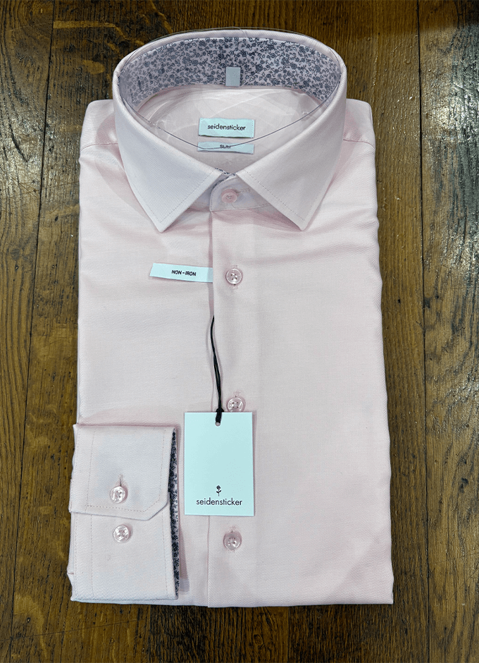 Pink Shirt | Slim Fit | Blue Liberty Print Detailing