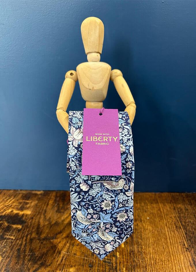 Tie | Blue Strawberry Thief Liberty Print