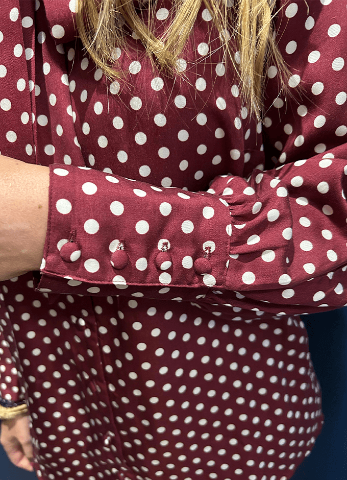 Tabby Burgundy Red Tie Neck Blouse