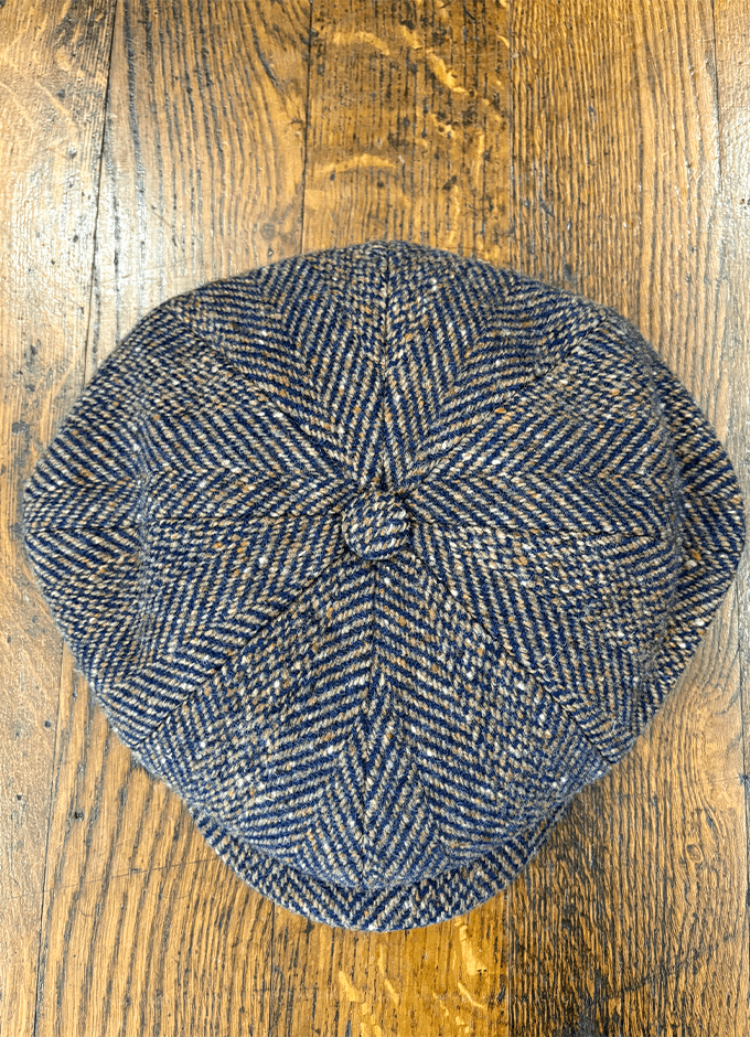 Donegal Tweed Baker Cap | Brown & Black Herringbone”
