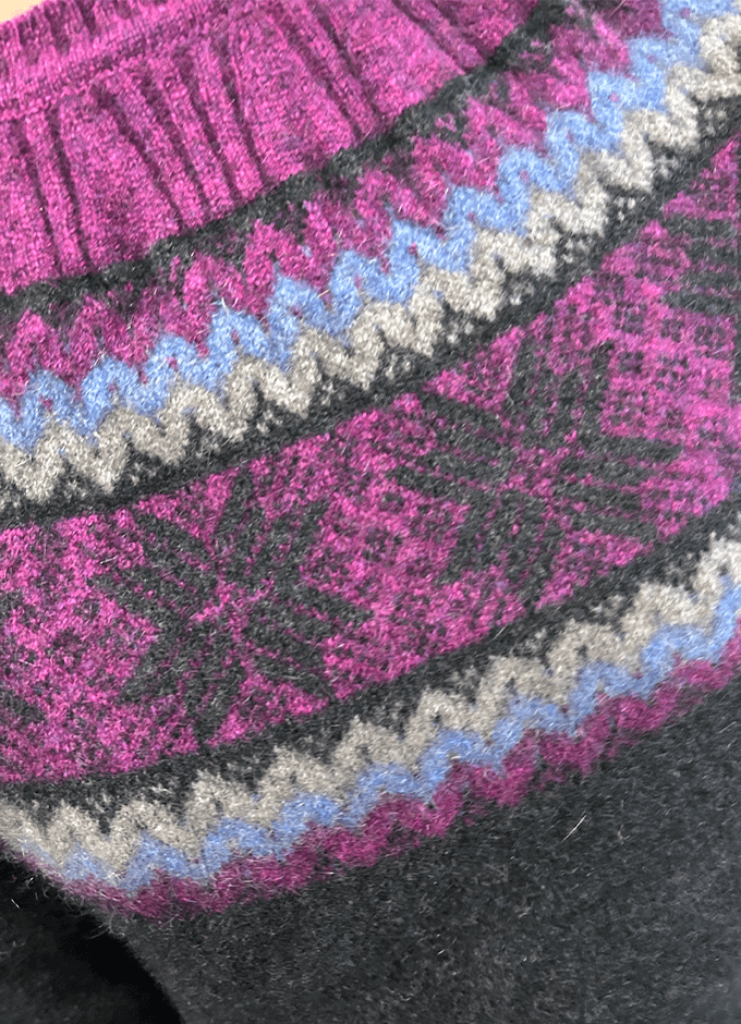 Ladies Possum Wool Norwdarn Sweater | Twilight