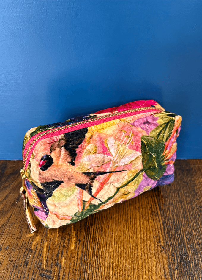 Powder | Quilted Vanity Bag | Cream Posy